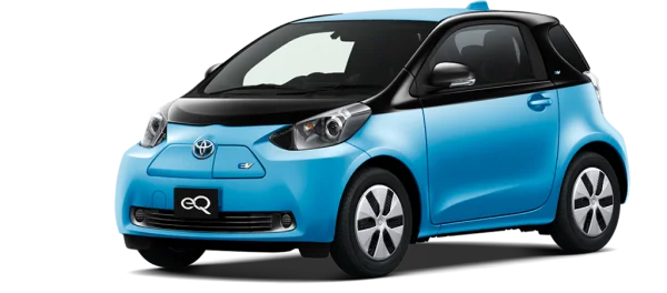 Blue Toyota iQ EV Electric Car PNG Transparent Background