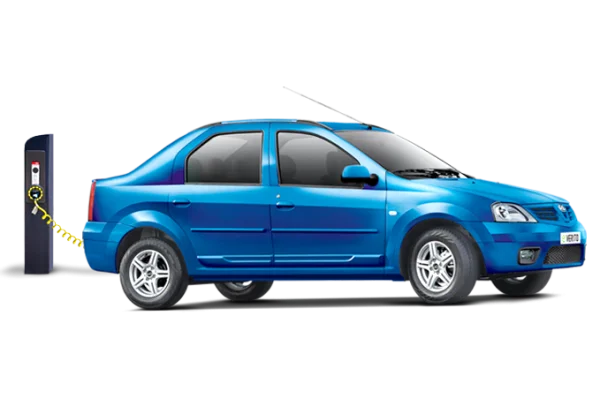 Blue Electric Car Charging PNG Transparent Background