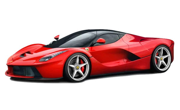 Red Ferrari LaFerrari Supercar PNG Transparent Background