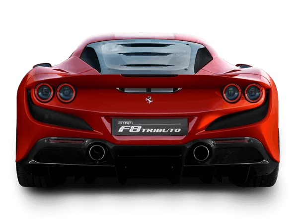Red Ferrari F8 Tributo Rear View PNG
