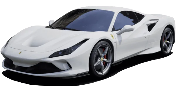 White Ferrari Sports Car PNG Transparent Background