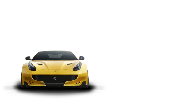 Front View Yellow Ferrari Sports Car PNG Transparent Background