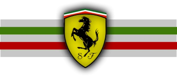 Ferrari Logo with Italian Stripes PNG