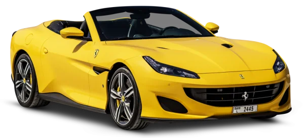 Yellow Ferrari Portofino Convertible PNG Transparent