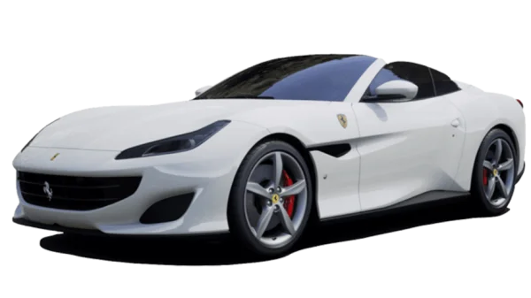 White Ferrari Car PNG Transparent Background