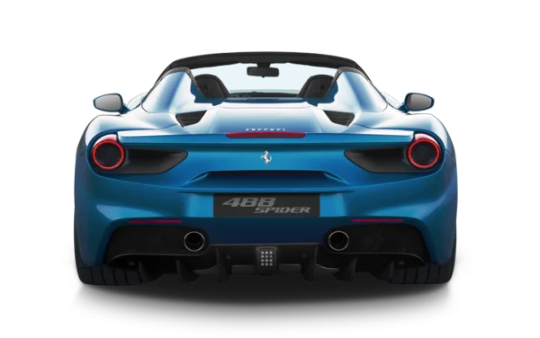 Blue Ferrari 488 Spider Rear View PNG