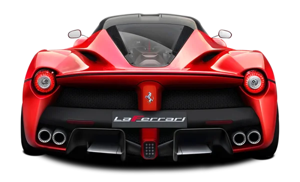 Red Ferrari LaFerrari Rear View Transparent PNG