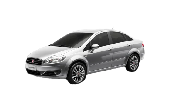 Silver Fiat Linea Car PNG Transparent Background