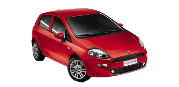 Red Fiat Punto Car PNG Transparent Background