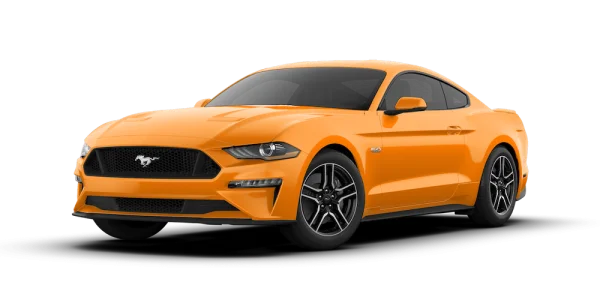 Orange Ford Mustang Car PNG Transparent Background