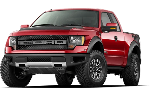 Red Ford F-150 Raptor Truck PNG Transparent Background