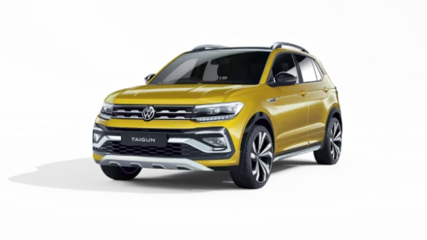 Yellow Volkswagen Taigun SUV Transparent PNG