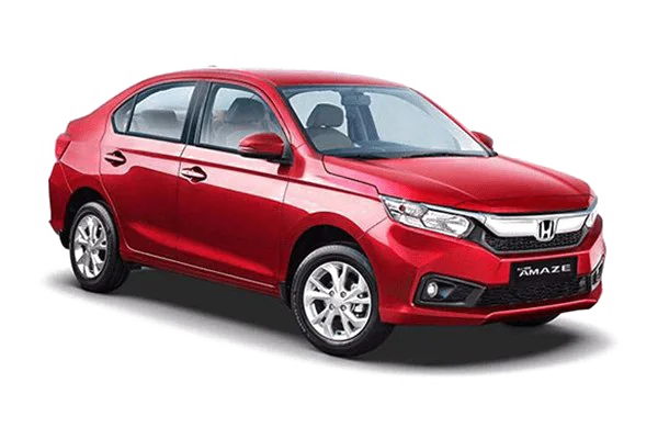 Red Honda Amaze Car PNG Transparent Background