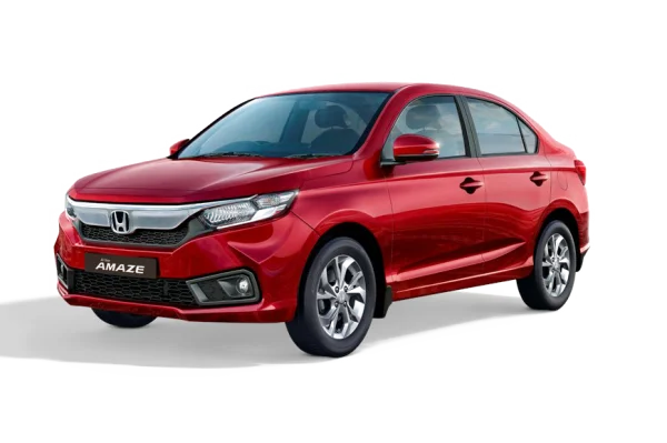Red Honda Amaze Car PNG Transparent Background