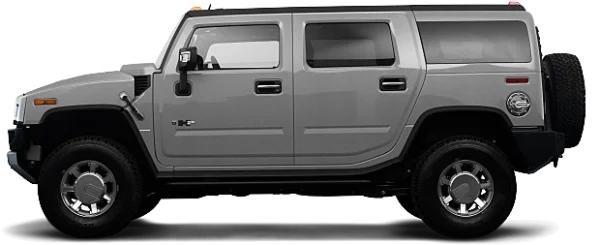 Gray Hummer H2 SUV PNG Transparent Background