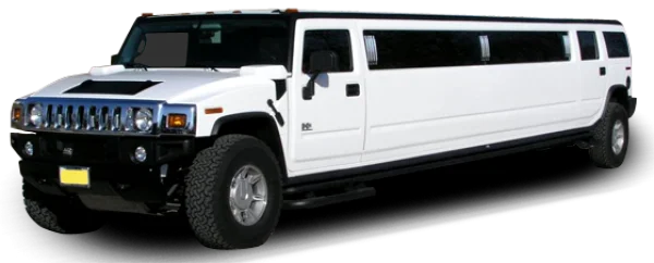 White Hummer Limousine PNG Transparent Background