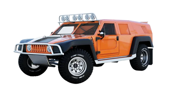 Orange Off-Road 4x4 Vehicle PNG Transparent Background
