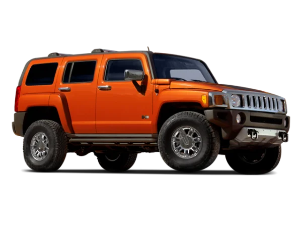 Orange Hummer H3 SUV PNG Transparent Background