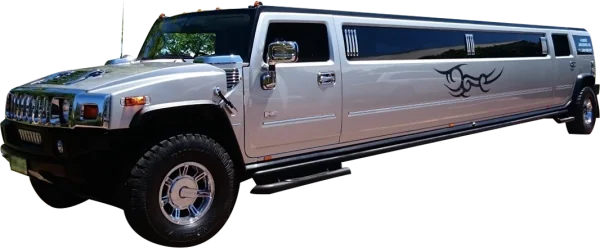 Silver Hummer Limousine PNG Transparent Background