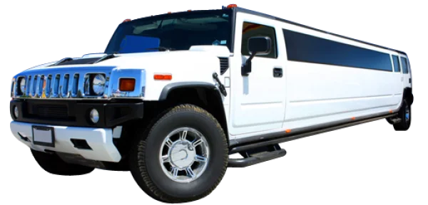 White Hummer Limousine PNG Transparent Background