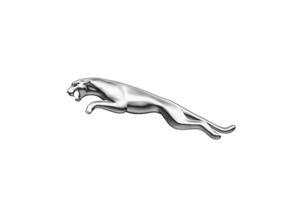 Silver Leaping Jaguar Logo PNG Transparent
