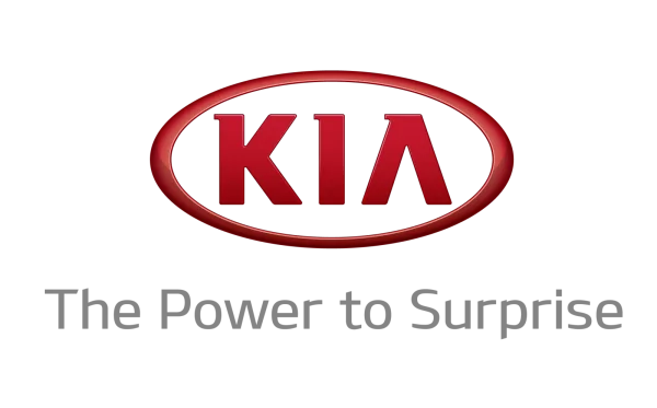KIA Logo with The Power to Surprise Slogan PNG