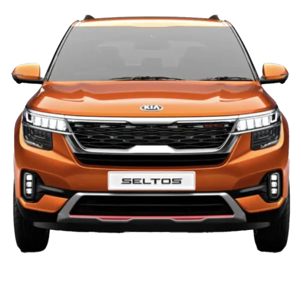 Orange Kia Seltos Car PNG Transparent Background