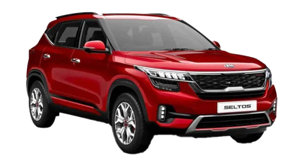 Red Kia Seltos SUV PNG Transparent Background