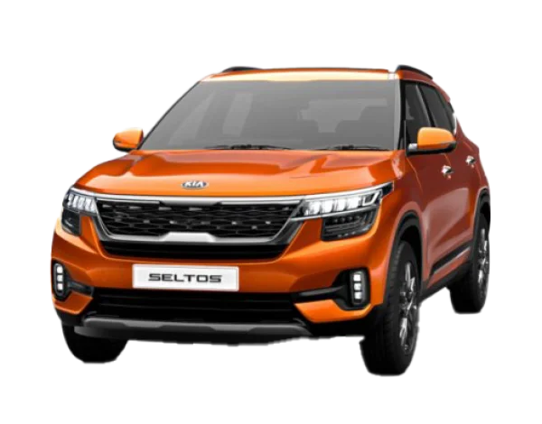 Orange Kia Seltos Car PNG Transparent Background