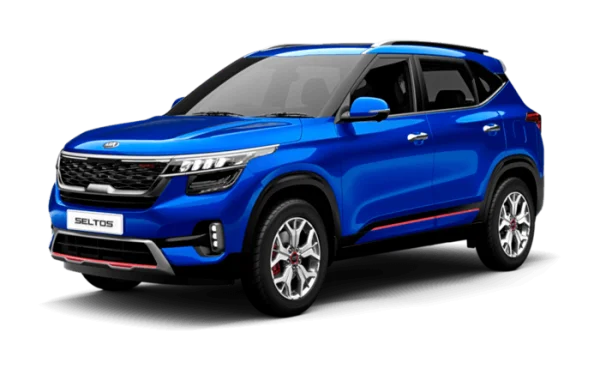 Blue Kia Seltos Car PNG Transparent Background