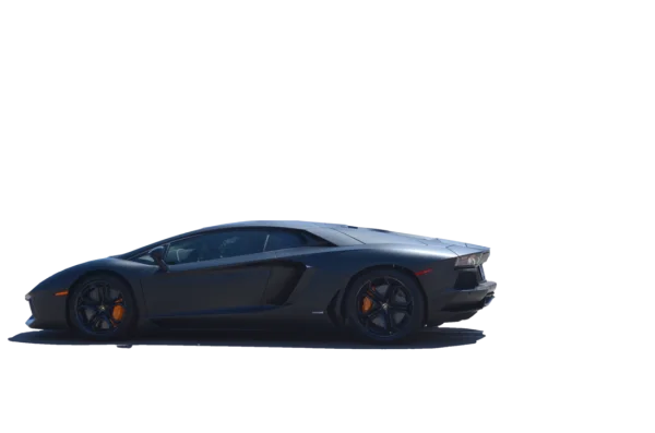 Matte Black Lamborghini Aventador PNG Transparent Background