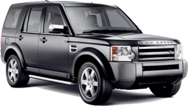 Black Land Rover Discovery SUV PNG Transparent Background