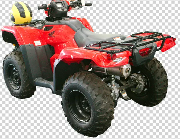 Red ATV with Helmet Transparent PNG