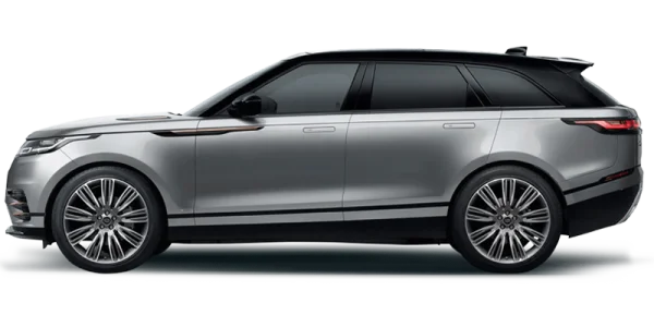 Silver Range Rover Velar SUV PNG Transparent Background