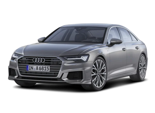 Silver Gray Audi A6 Sedan PNG Transparent Background