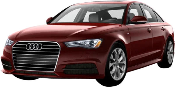 Red Audi A6 Sedan Car PNG Transparent Background