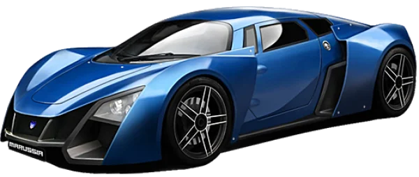 Blue Marussia B2 Sports Car PNG Transparent Background