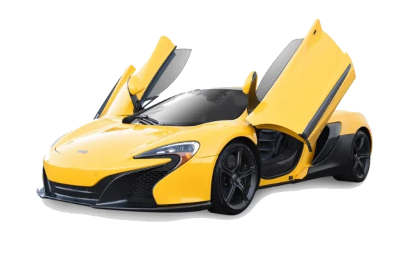 Yellow McLaren Sports Car PNG Transparent Background
