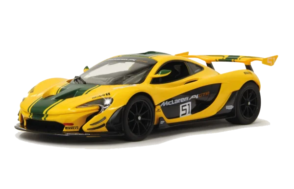 McLaren P1 GTR Yellow and Green Racing Car PNG