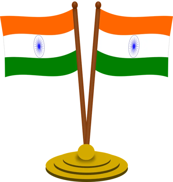 Double Indian Flag Table Stand PNG