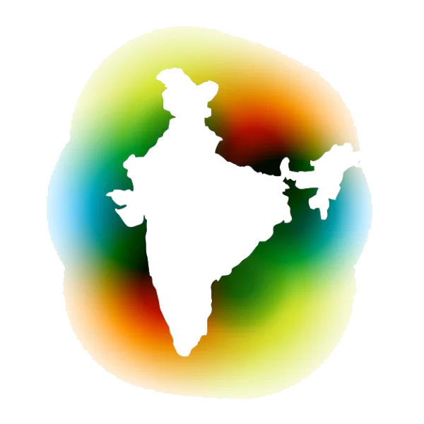 India Map Silhouette with Vibrant Gradient Background PNG