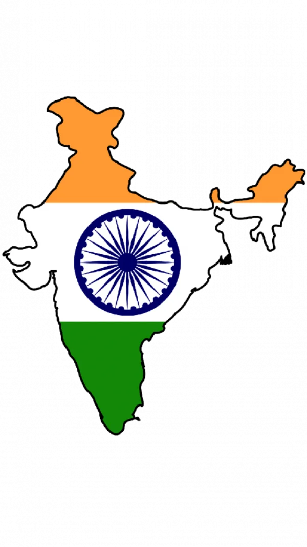 India Map with Flag Colors PNG Transparent
