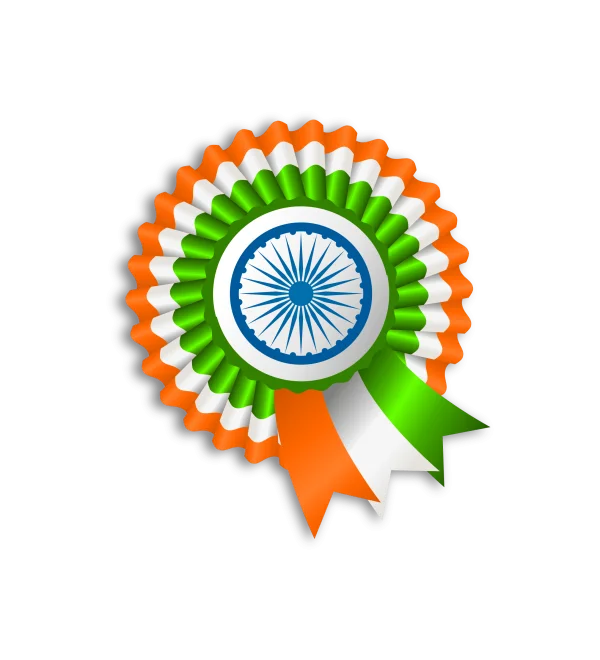 Indian Flag Rosette Badge PNG Transparent Background