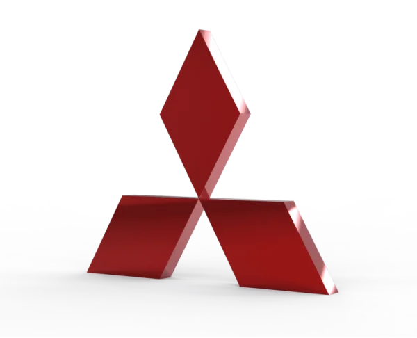 Mitsubishi Logo 3D Render Transparent Background