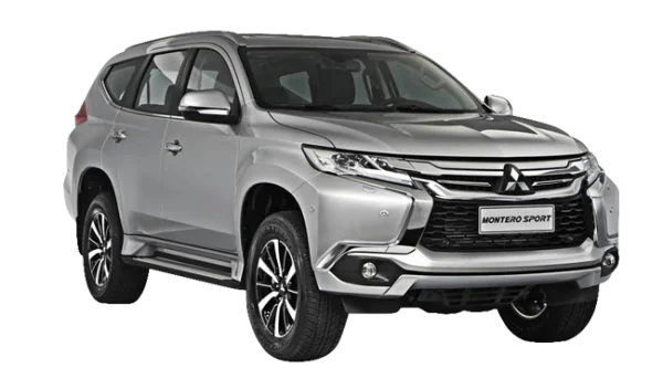 Silver Mitsubishi Montero Sport SUV PNG Transparent Background
