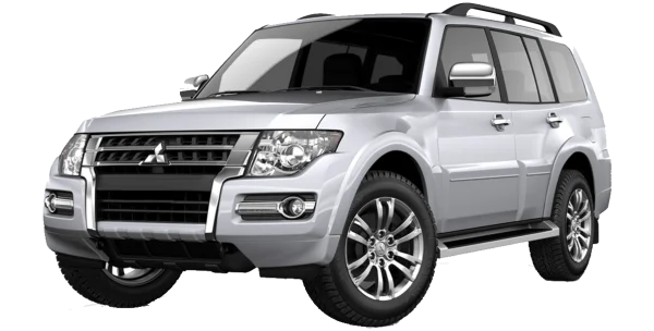 Silver Mitsubishi Pajero SUV PNG Transparent Background