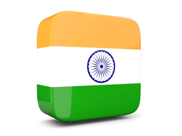 India Flag 3D Icon PNG Transparent Background