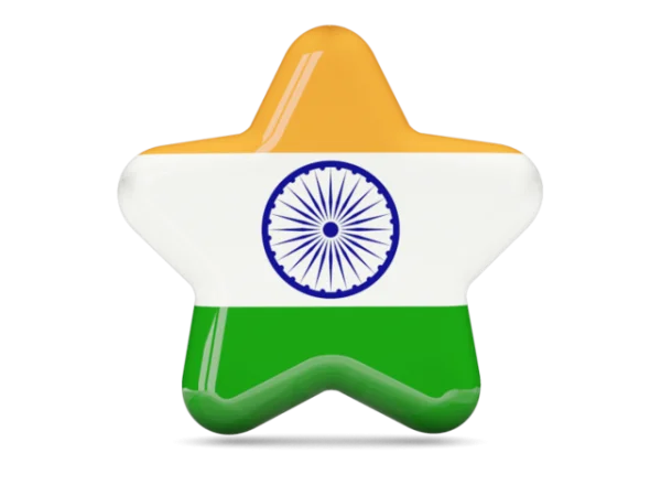 India Flag Star PNG Transparent Background