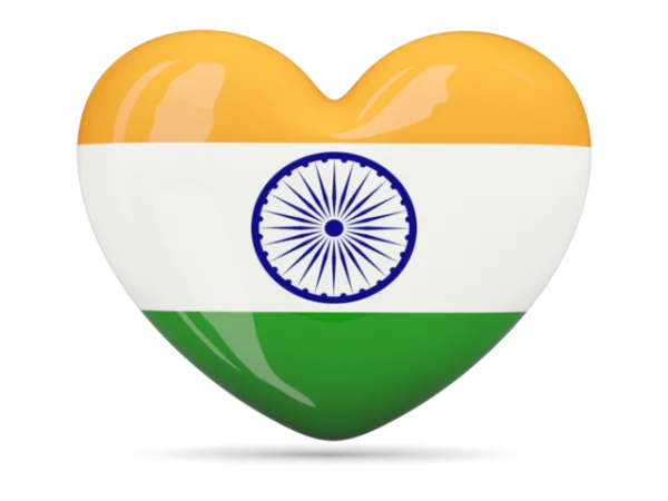 India Flag Heart PNG Transparent Background
