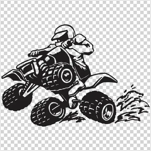 ATV Rider Silhouette PNG Transparent